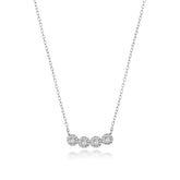 Silver Harmony Necklace, White Rhodium, Premium Cubic Zirconia  + Give Magic Gift
